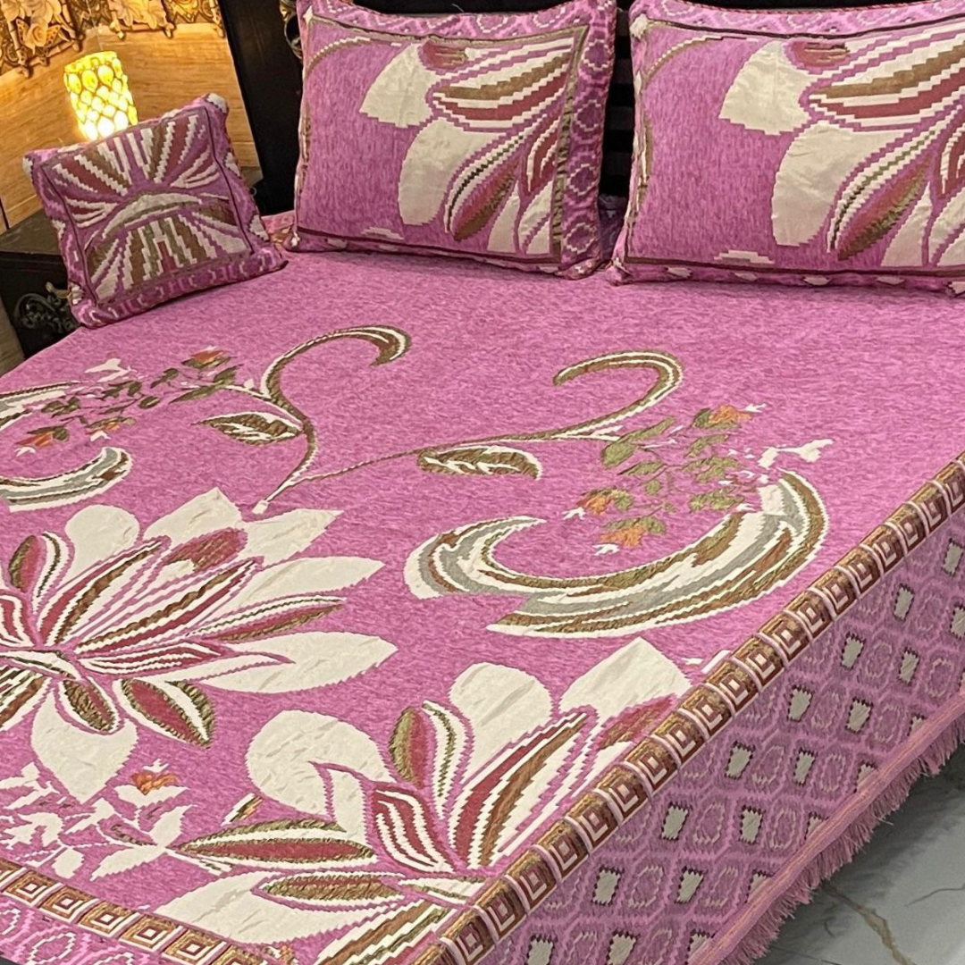 VELVET JACQUARD 4PC BEDSHEET