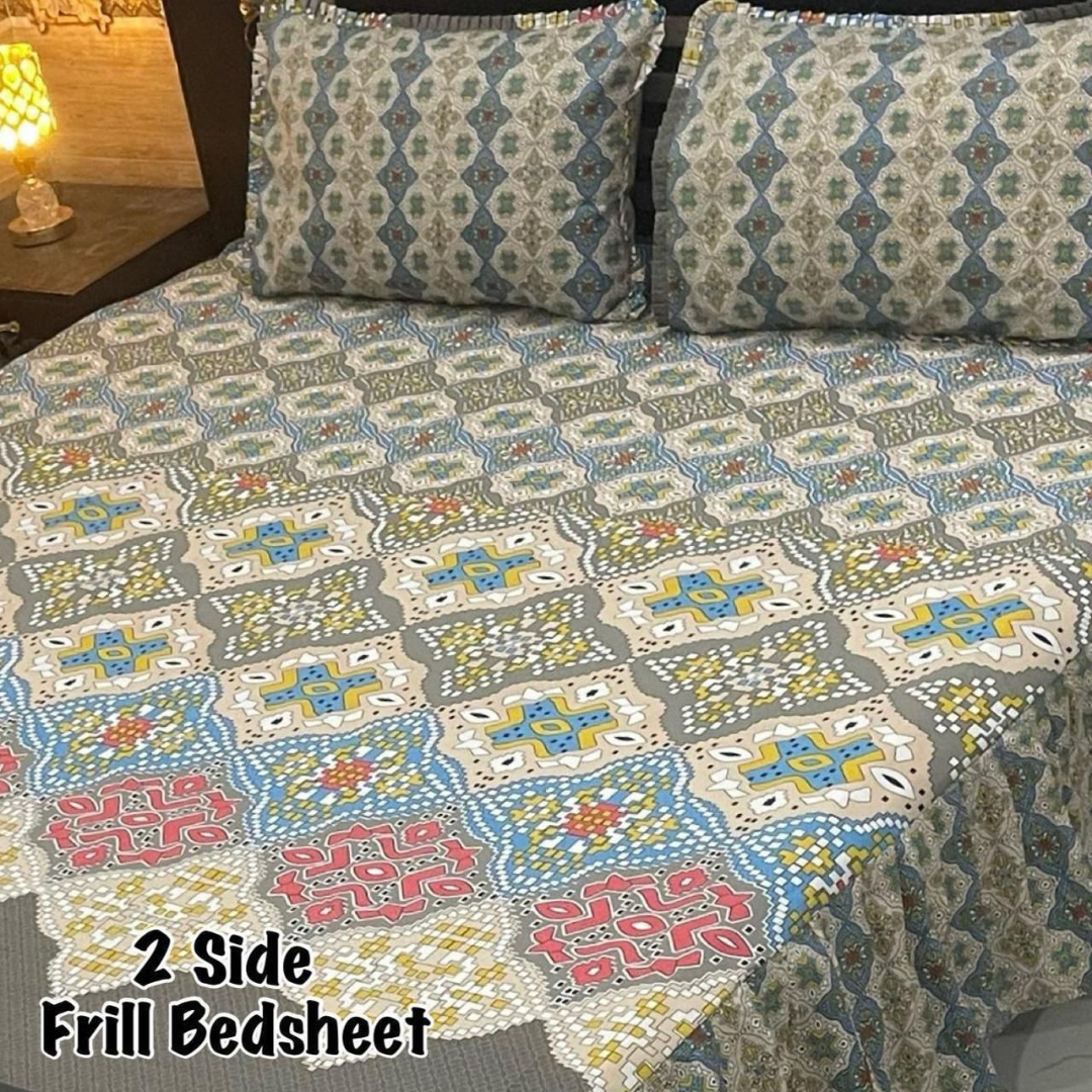 FRILL COTTON BEDSHEET-KING