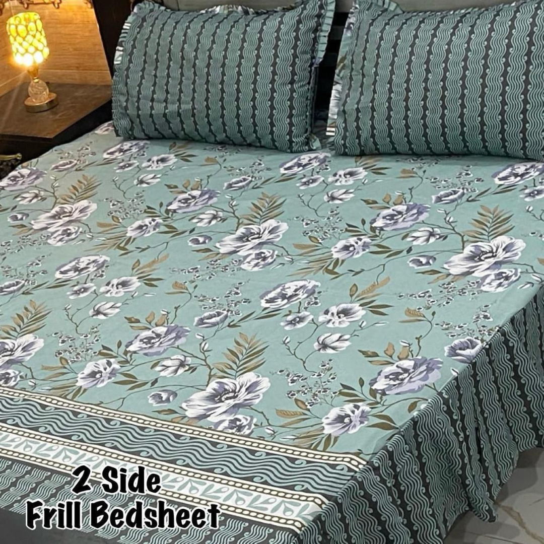 FRILL COTTON BEDSHEET-KING