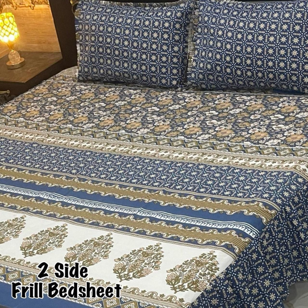 FRILL COTTON BEDSHEET-KING
